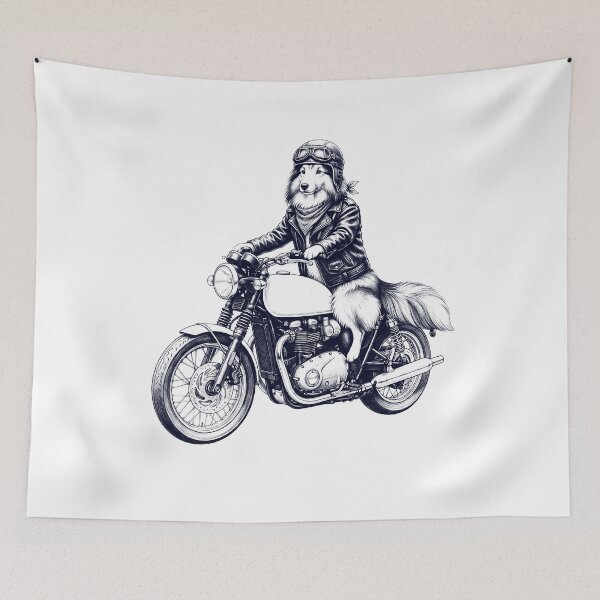 Item preview, Funny Shetland Sheepdog Motorcycle Motorbike Dog Lover designed and sold by dian-rody-crest.