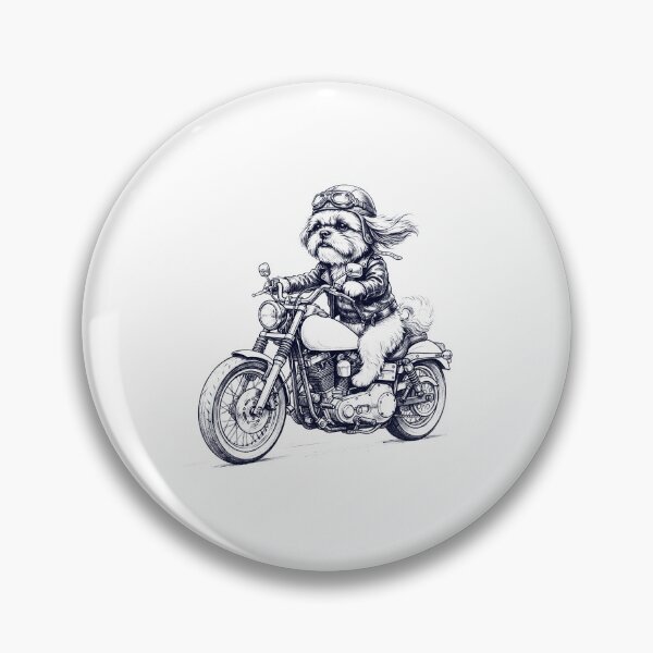 Item preview, Funny Shih Tzu Motorcycle Motorbike Dog Lover designed and sold by dian-rody-crest.