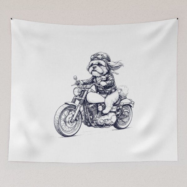 Item preview, Funny Shih Tzu Motorcycle Motorbike Dog Lover designed and sold by dian-rody-crest.
