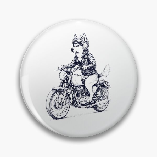 Item preview, Funny Siberian Husky Motorcycle Motorbike Dog Lover designed and sold by dian-rody-crest.