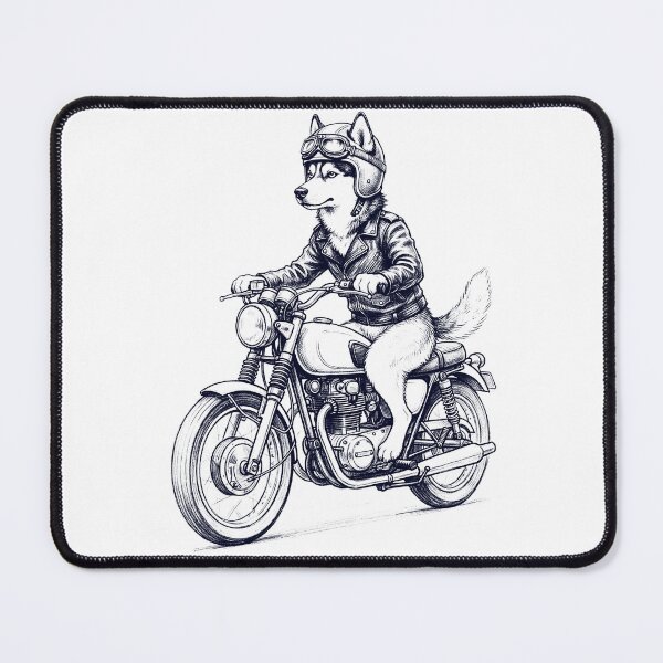 Item preview, Funny Siberian Husky Motorcycle Motorbike Dog Lover designed and sold by dian-rody-crest.