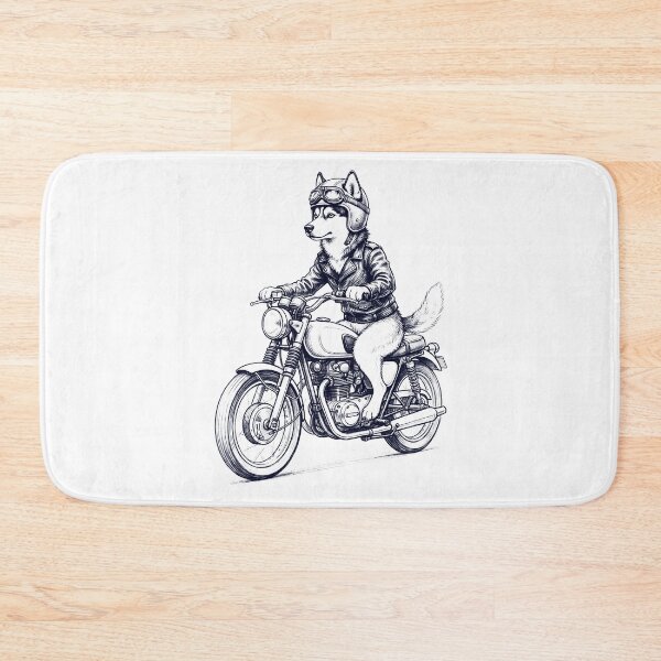 Item preview, Funny Siberian Husky Motorcycle Motorbike Dog Lover designed and sold by dian-rody-crest.