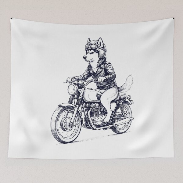 Item preview, Funny Siberian Husky Motorcycle Motorbike Dog Lover designed and sold by dian-rody-crest.
