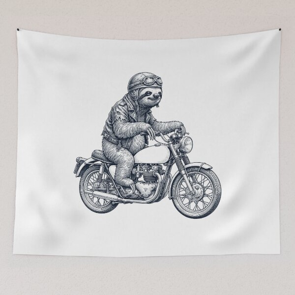 Item preview, Funny Sloth Motorcycle Motorbike Animal Lover designed and sold by dian-rody-crest.