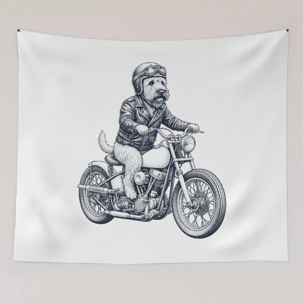 Item preview, Funny Soft Coated Wheaten Terrier Motorcycle Motorbike Dog Lover designed and sold by dian-rody-crest.