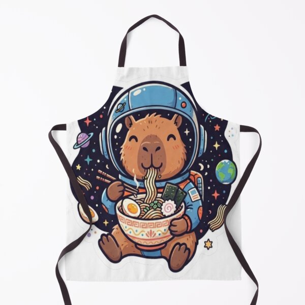 Item preview, Cute Capybara Astronaut Eating Ramen In Space Sticker designed and sold by Creativedes786.
