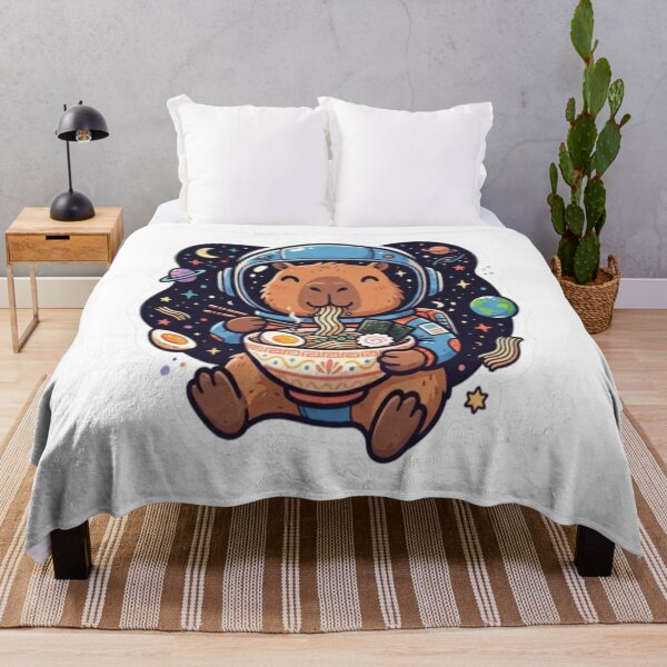 Item preview, Cute Capybara Astronaut Eating Ramen In Space Sticker designed and sold by Creativedes786.
