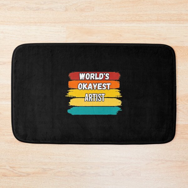 Item preview, Worlds Okayest Artist Humorous Retro Brush Stroke Design designed and sold by bluterowey.