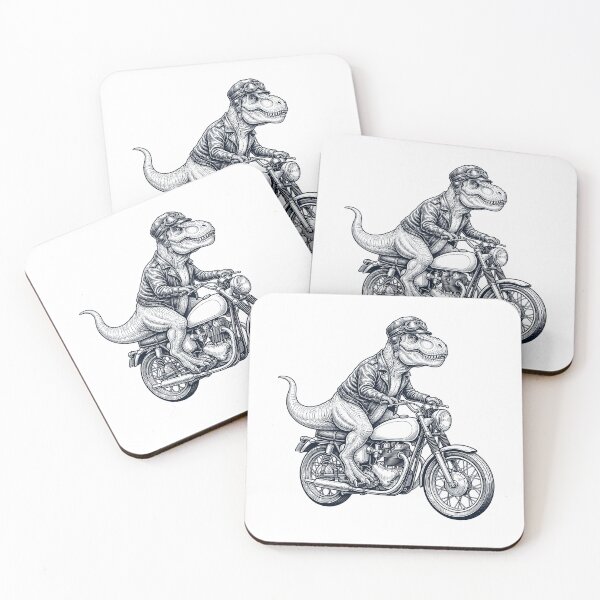 Item preview, Funny T Rex Dinosaur Motorcycle Motorbike Animal Lover designed and sold by dian-rody-crest.