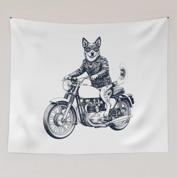 Item preview, Funny Texas Heeler Motorcycle Motorbike Dog Lover designed and sold by dian-rody-crest.