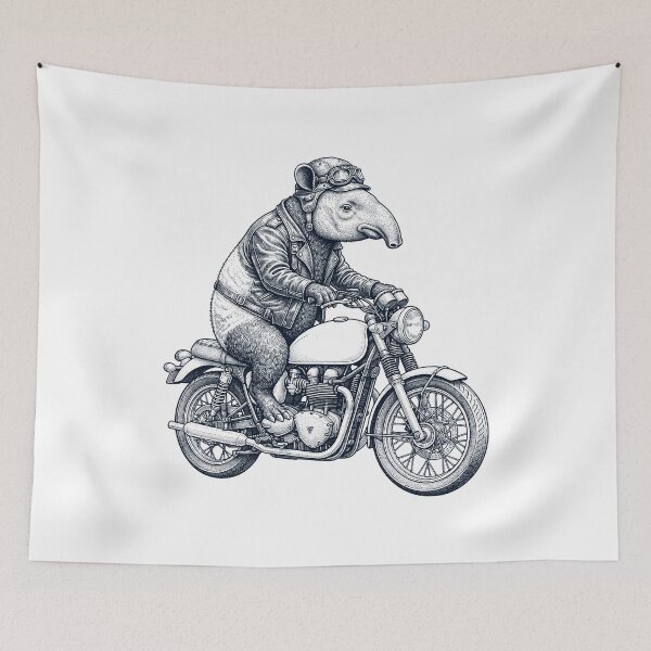 Item preview, Funny Tapir Motorcycle Motorbike Animal Lover designed and sold by dian-rody-crest.