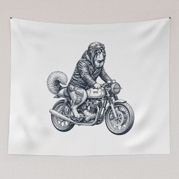 Item preview, Funny Tibetan Mastiff Motorcycle Motorbike Dog Lover designed and sold by dian-rody-crest.