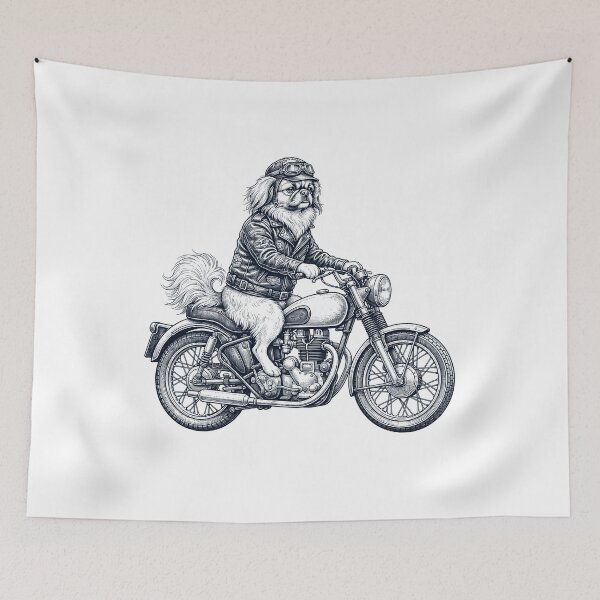 Item preview, Funny Tibetan Spaniel Motorcycle Motorbike Dog Lover designed and sold by dian-rody-crest.