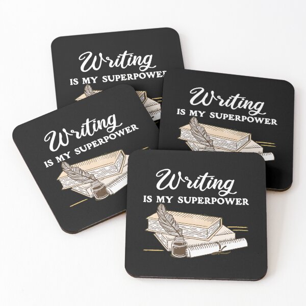 Item preview, Writing is My Superpower Book Quill Inkwell Scroll Design designed and sold by siravoloneg.