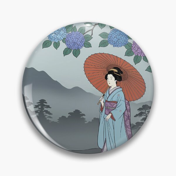 Item preview, Geisha with Parasol Reflected in Rainy Water designed and sold by TokyoUkiyoHouse.
