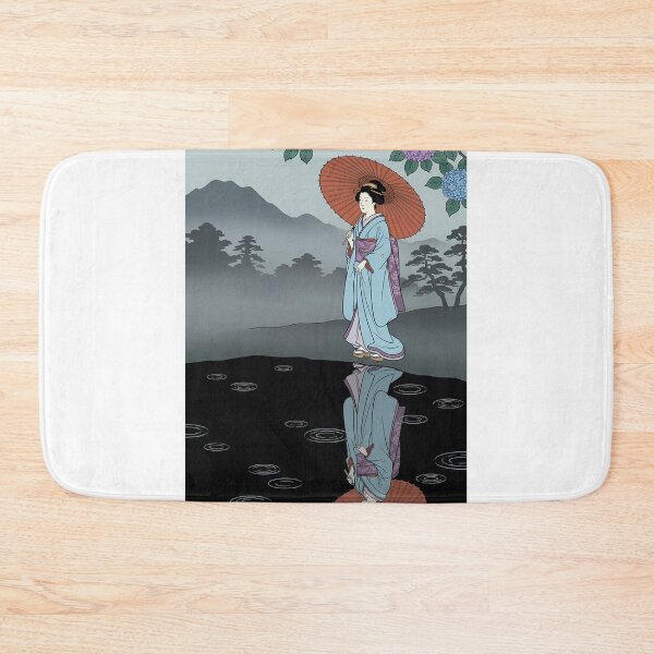 Item preview, Geisha with Parasol Reflected in Rainy Water designed and sold by TokyoUkiyoHouse.