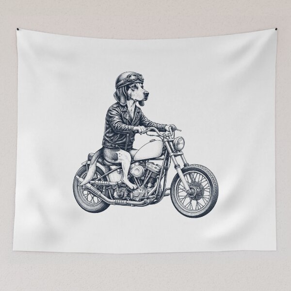 Item preview, Funny Treeing Walker Coonhound Motorcycle Motorbike Dog Lover designed and sold by dian-rody-crest.