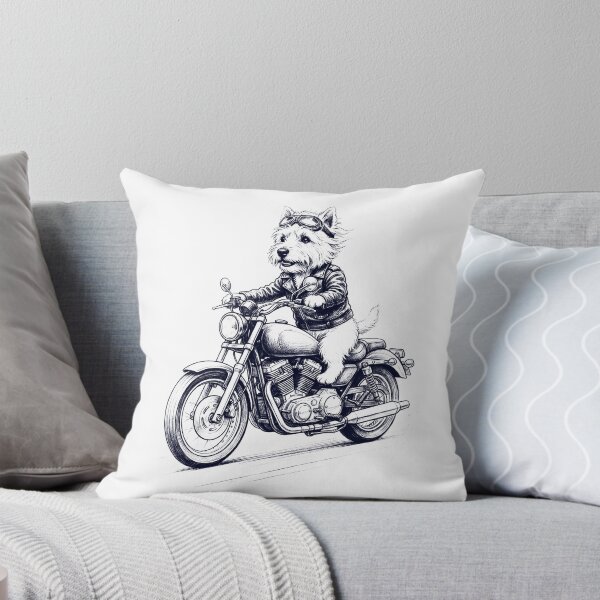 Aperçu de l'œuvre Drôle de West Highland White Terrier, passionné de moto et de chiens. créée et vendue par dian-rody-crest.