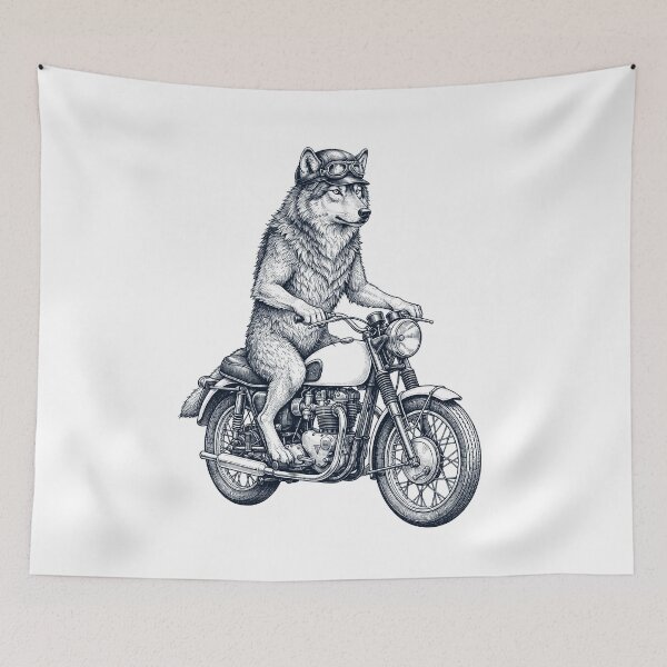 Item preview, Funny Wolf Motorcycle Motorbike Animal Lover designed and sold by dian-rody-crest.