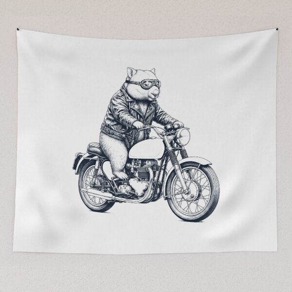 Item preview, Funny Wombat Motorcycle Motorbike Animal Lover designed and sold by dian-rody-crest.