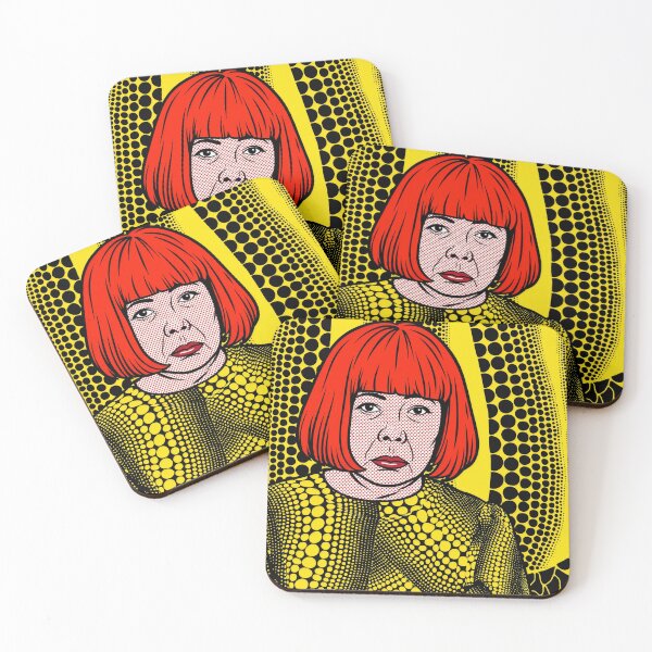 Aperçu de l'œuvre Portrait à pois pop art de Yayoi Kusama créée et vendue par Terry Bain.