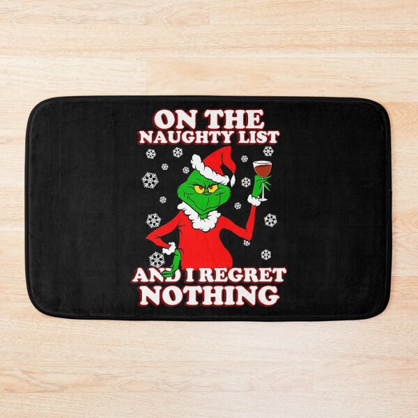 Item preview, On The Naughty List And I Regret Nothing Grinch Christmas Wine designed and sold by RakeshPatelArt.
