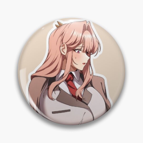 Item preview, Shy Pink-Haired Anime Girl – Cute Blushing Manga Sticker designed and sold by MeowLoka ⭐⭐⭐⭐.