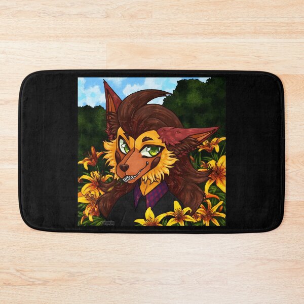Item preview, Furry Character in Floral Background designed and sold by Catsi-Nook-Art.