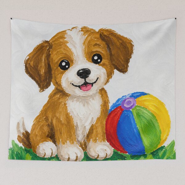 Item preview, Cute Pupply and his ball designed and sold by LoveLife-11.
