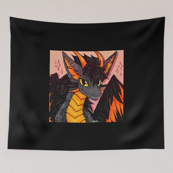 Item preview, Fierce Dragon Artwork with Orange and Black Features designed and sold by Catsi-Nook-Art.