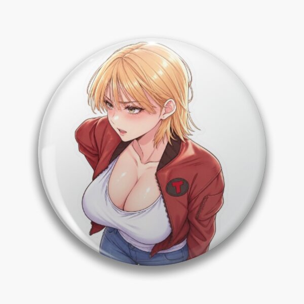 Item preview, Blushing Blonde Anime Girl – Red Jacket Manga Sticker designed and sold by MeowLoka ⭐⭐⭐⭐.