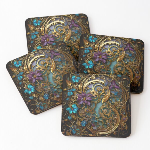 Item preview, Steampunk Flowers on Broken Stained Glass designed and sold by BrandonArtWorld.