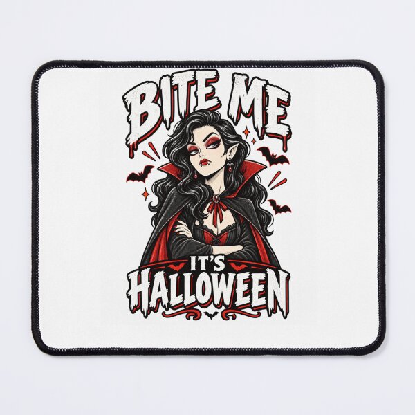Item preview, Bite Me It’s Halloween Funny Vampire Spooky Season Pullover Hoodie designed and sold by FLOR1991.