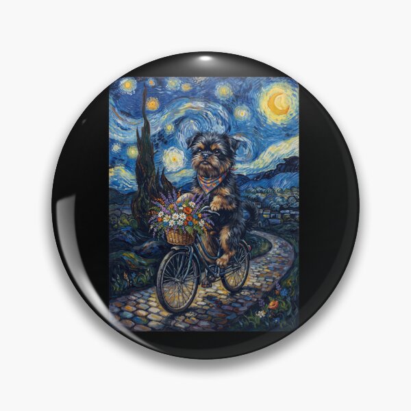 Item preview, Affenpinscher Biking Bike Starry Night Van Gogh Art Dog Lover designed and sold by dian-rody-crest.