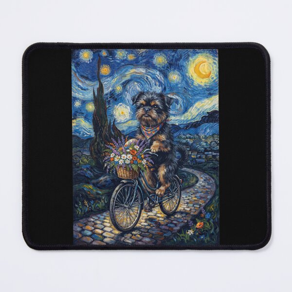 Item preview, Affenpinscher Biking Bike Starry Night Van Gogh Art Dog Lover designed and sold by dian-rody-crest.