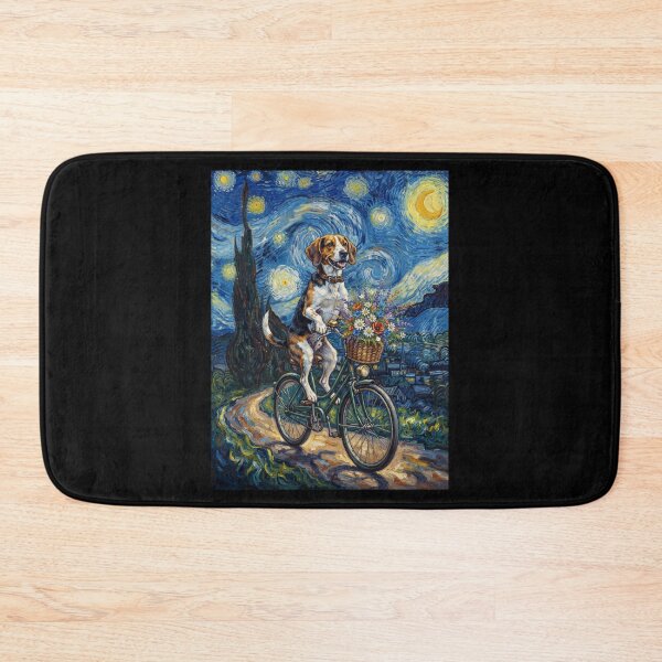 Item preview, American Foxhound Biking Bike Starry Night Van Gogh Art Dog Lover designed and sold by dian-rody-crest.