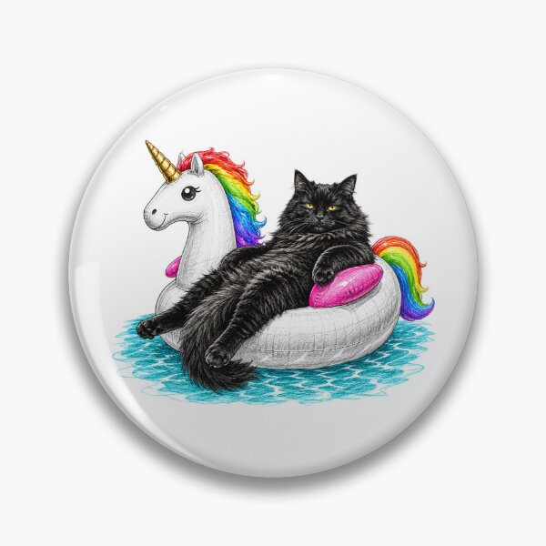 Item preview, Funny Chonky Cat On a Rainbow Unicorn Floatie Drawing designed and sold by WolfmanProphecy.