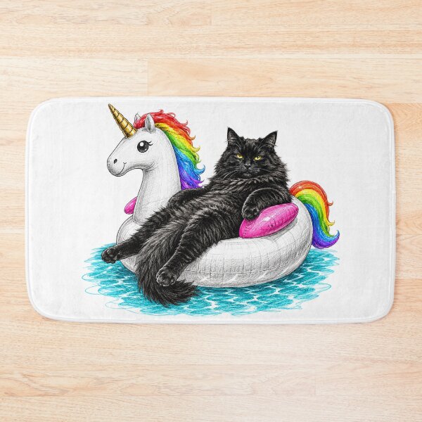 Item preview, Funny Chonky Cat On a Rainbow Unicorn Floatie Drawing designed and sold by WolfmanProphecy.