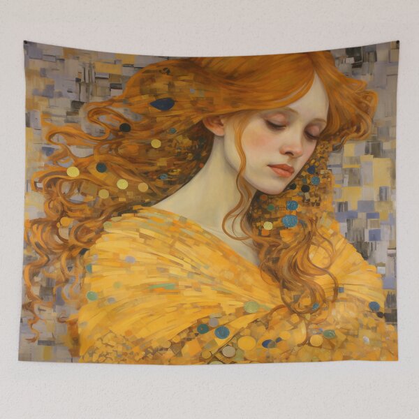 Item preview, Japanese Art Nouveau Woman Floral Portrait designed and sold by BrandonArtWorld.