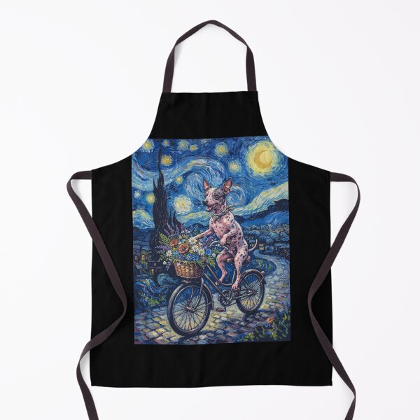 Item preview, American Hairless Terrier Biking Bike Starry Night Van Gogh Art Dog Lover designed and sold by dian-rody-crest.