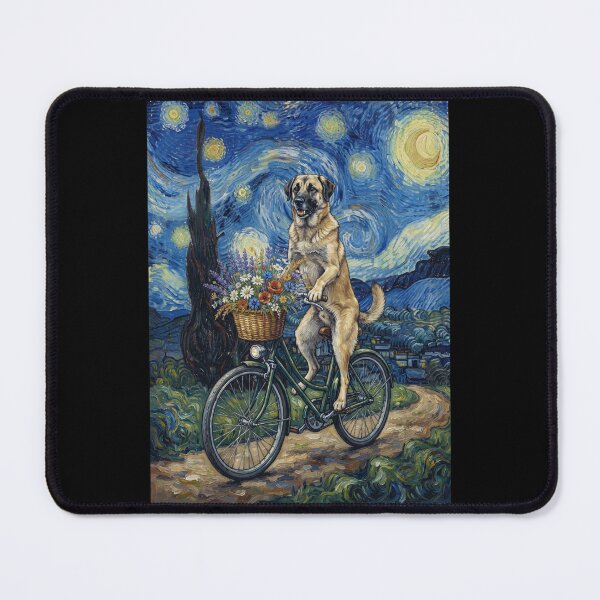 Item preview, Anatolian Shepherd Dog Biking Bike Starry Night Van Gogh Art Dog Lover designed and sold by dian-rody-crest.