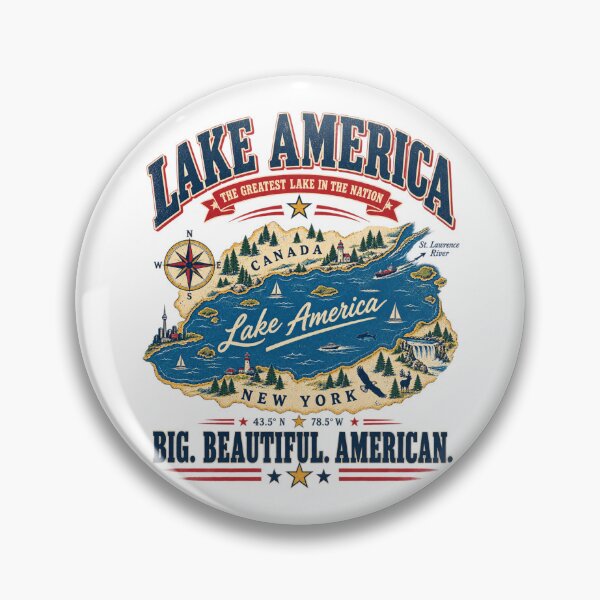 Item preview, Trump Lake Ontario Lake America Vintage Map designed and sold by Idontwannaknow.