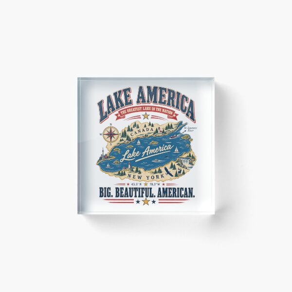 Item preview, Trump Lake Ontario Lake America Vintage Map designed and sold by Idontwannaknow.