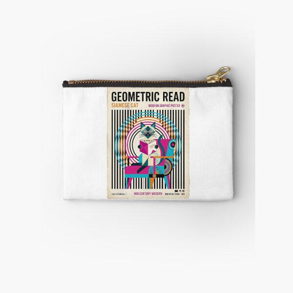 Item preview, Siamese Cat Reading Mid-Century Modern Poster designed and sold by PictoVibe.