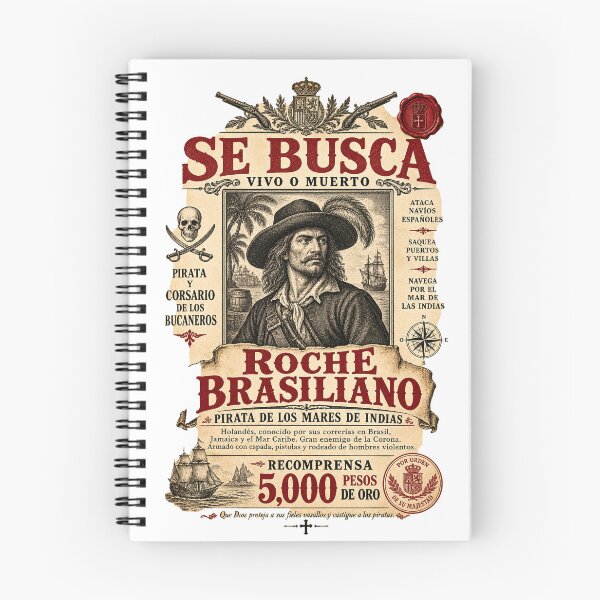 Item preview, Roche Brasiliano – Se Busca Pirate Wanted Poster: designed and sold by Past in Threads.