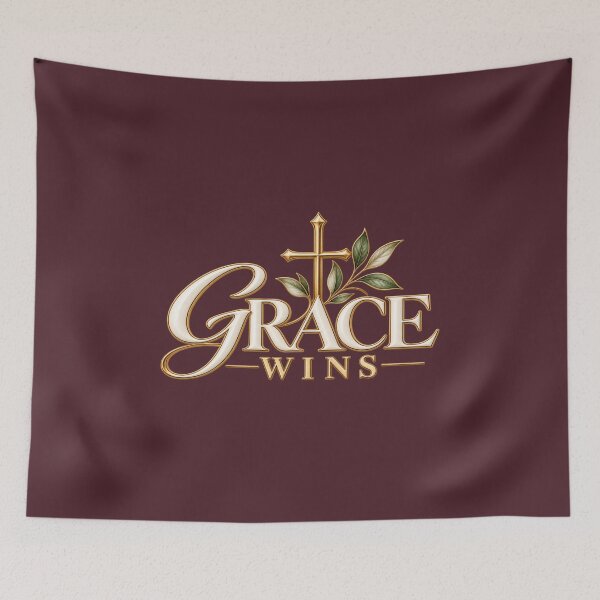 Item preview, Grace Wins – Elegant Minimal Christian Cross designed and sold by HO•Designs.