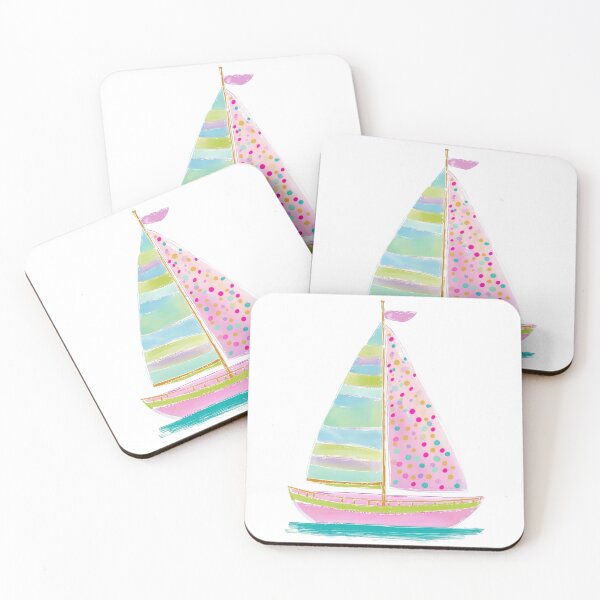 Item preview, Pastel Sailboat – Cute Colorful Nautical Summer Sailing Design designed and sold by Spring Things.