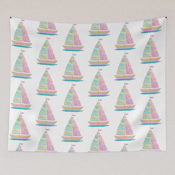 Item preview, Pastel Sailboat – Cute Colorful Nautical Summer Sailing Design designed and sold by Spring Things.