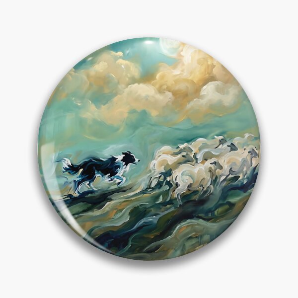 Item preview, Border Collie Herding Sheep Abstract Painting designed and sold by PictoVibe.
