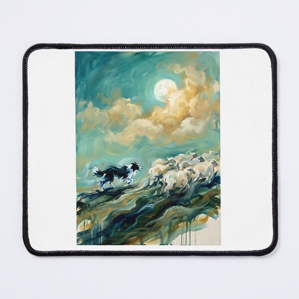 Item preview, Border Collie Herding Sheep Abstract Painting designed and sold by PictoVibe.